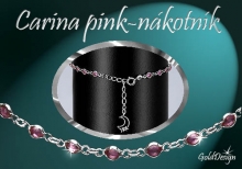 Carina pink - nákotník stříbřený